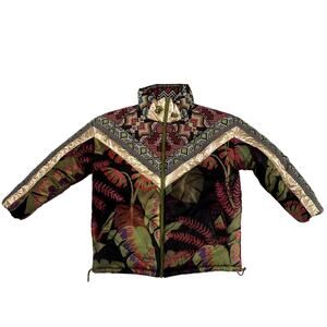 FARM Rio Tropical Puffer Metallic Coat Jacket Multicolor Size XS